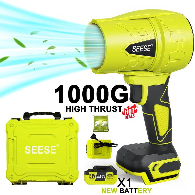 SEESE Turbo Jet Blower - Powerful Handheld Cordless Snow and Leaf Blower, Lightweight for Easy Use, Perfect for Car Drying after Wash, Ideal Gift Choice