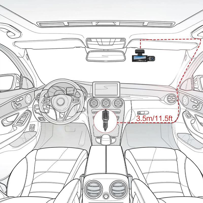 Car DVR, 3.16 Inch IPS Screen 1080P HD Car Dash Cam DVR with 32GB Memory Card, Car Driving Recorder with Infrared Night Vision, G-Sensor Car Camera, Automotive Driving Recorder, Touchscreen Dash Cam