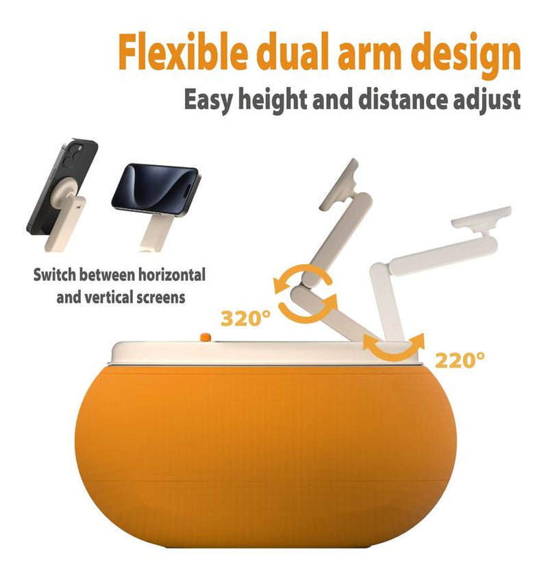 Ganinno Magnetic Kindle Pillow Stand for Bed Reading | Washable Lap Tablet Pillow with Magnetic Adjustable Arm & Storage Compartment with Magnetic Lid | Universal Fit for Kindle, Ipad, Phone & Tablets