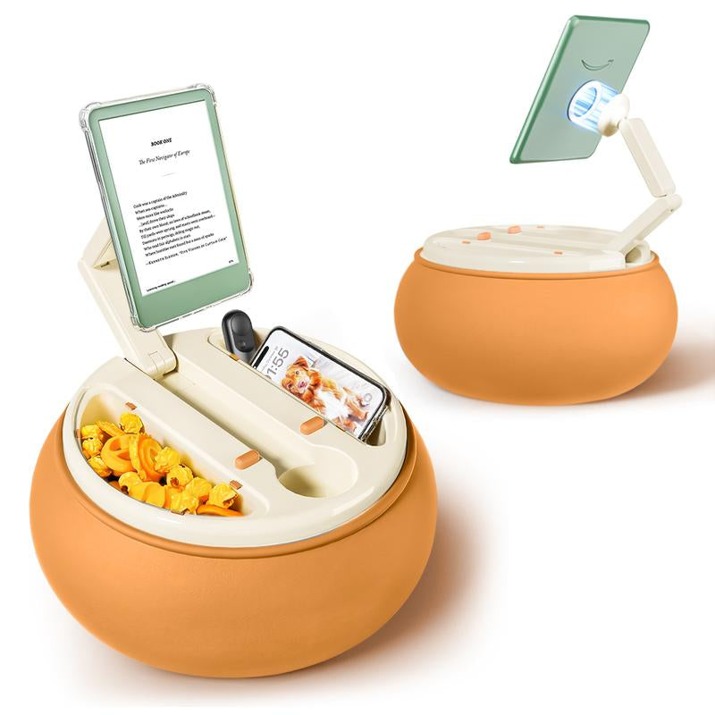 Ganinno Magnetic Kindle Pillow Stand for Bed Reading | Washable Lap Tablet Pillow with Magnetic Adjustable Arm & Storage Compartment with Magnetic Lid | Universal Fit for Kindle, Ipad, Phone & Tablets