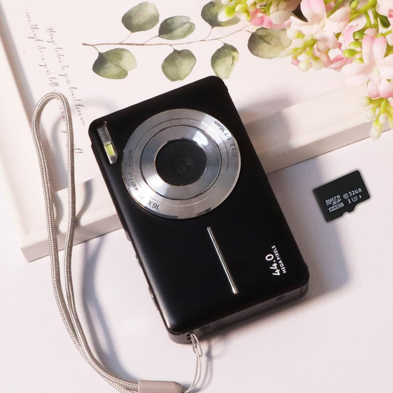 Summer Release | CAMKORY Portable Pocket Vlogging Camera with 32GB SD Card & Wrist Strap, Self Timer, Anti-Shake, 16X Digital Zoom, FHD 1080P Point & Shoot Camera for Daily Photography, Perfect Holiday Gift for Adults, Teens & Kids【Light Pink】