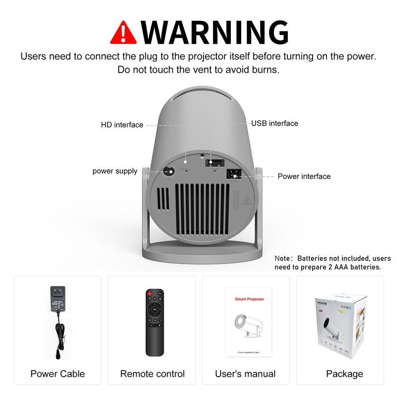 Magcubic Projector Android 14 Hy300 Pro, Dual Wifi6, 290 Ansi Brightness, 1280X720P Resolution, 3D Ready, Home Theater, Table Mount