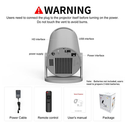 Magcubic Projector Android 14 Hy300 Pro, Dual Wifi6, 290 Ansi Brightness, 1280X720P Resolution, 3D Ready, Home Theater, Table Mount