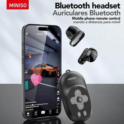 MINISO Wireless Earbuds Remote Control Take Pictures like Music Voice Assistant Call Power Bluetooth-Compatible Page Scroller Bluetooth 5.4 Earphones, Wireless Headphones with Mic Fully Compatible