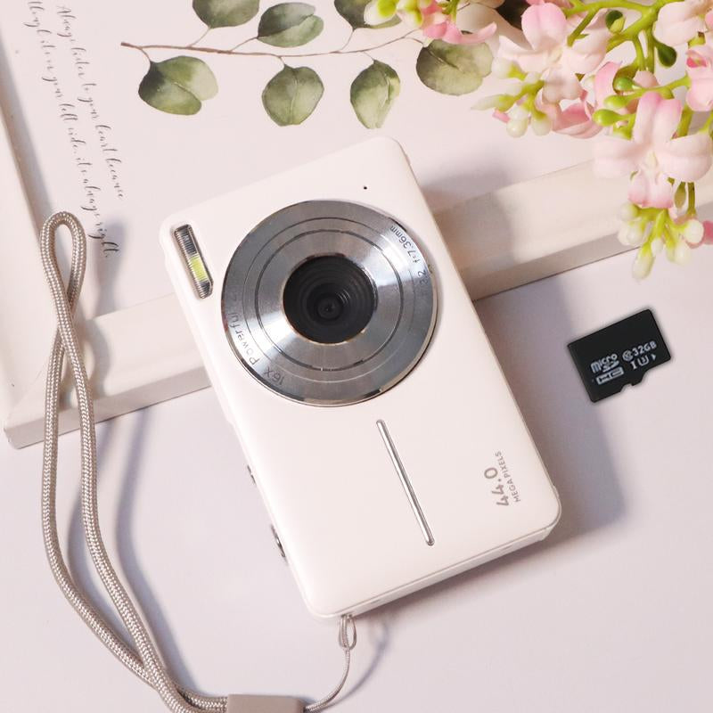 Summer Release | CAMKORY Portable Pocket Vlogging Camera with 32GB SD Card & Wrist Strap, Self Timer, Anti-Shake, 16X Digital Zoom, FHD 1080P Point & Shoot Camera for Daily Photography, Perfect Holiday Gift for Adults, Teens & Kids【Light Pink】
