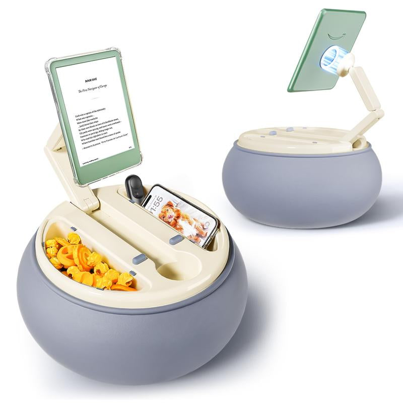 Ganinno Magnetic Kindle Pillow Stand for Bed Reading | Washable Lap Tablet Pillow with Magnetic Adjustable Arm & Storage Compartment with Magnetic Lid | Universal Fit for Kindle, Ipad, Phone & Tablets