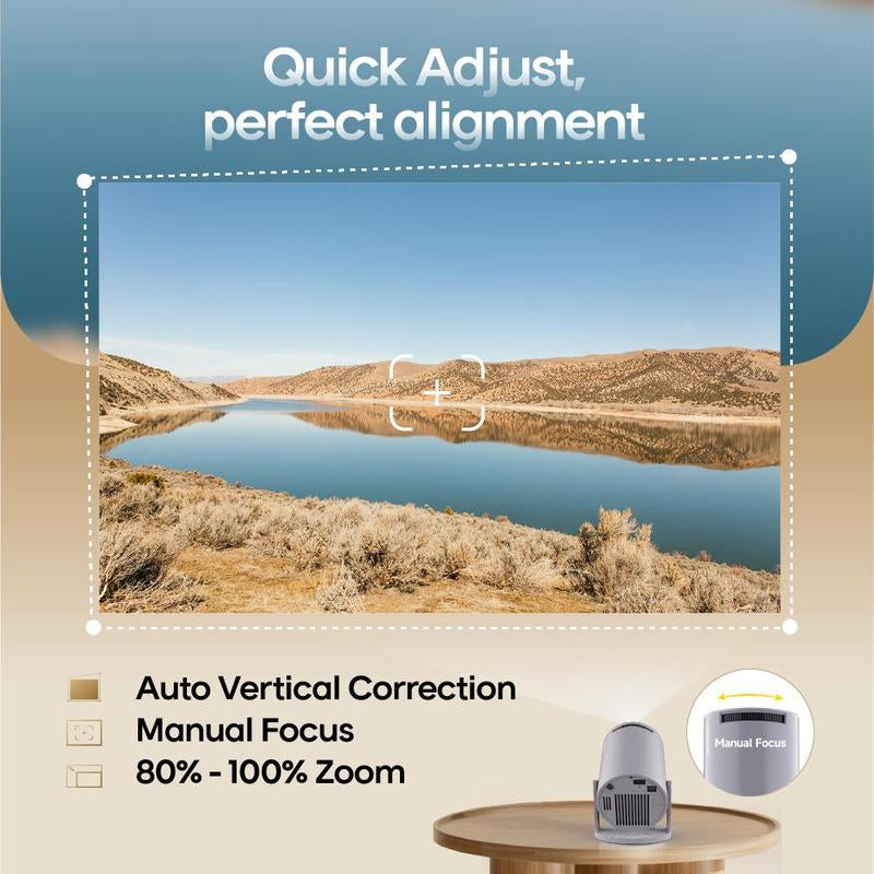 Magcubic Projector Android 14 Hy300 Pro, Dual Wifi6, 290 Ansi Brightness, 1280X720P Resolution, 3D Ready, Home Theater, Table Mount