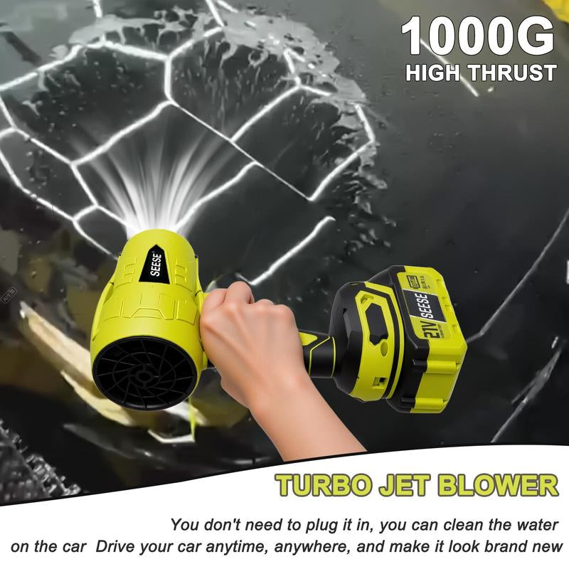 SEESE Turbo Jet Blower - Powerful Handheld Cordless Snow and Leaf Blower, Lightweight for Easy Use, Perfect for Car Drying after Wash, Ideal Gift Choice