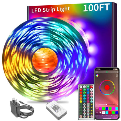200FT Led Strip Lights RGB Music Sync for Bedroom ,Bluetooth Led Lights with Smart App and Remote Control Indoor Lighting, More Choice 100Ft 50Ft for Room Party Decor