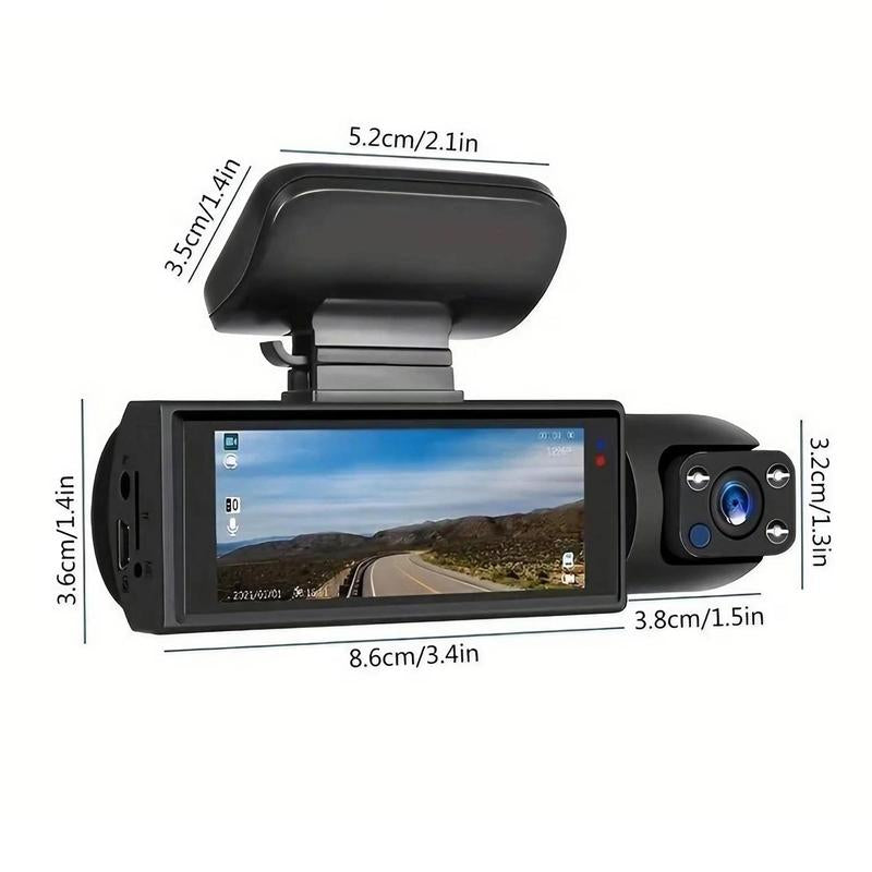Car DVR, 3.16 Inch IPS Screen 1080P HD Car Dash Cam DVR with 32GB Memory Card, Car Driving Recorder with Infrared Night Vision, G-Sensor Car Camera, Automotive Driving Recorder, Touchscreen Dash Cam