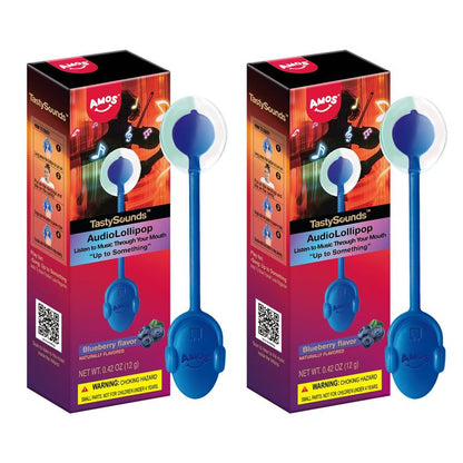 Amos Tastysounds Music Lollipops – Heart-Shaped, Sugar-Free Audio Candies with Bone Conduction Tech | K-Pop Vibe | 4+1 Free | Strawberry, Blueberry, Watermelon, Blackberry