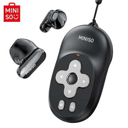 MINISO Wireless Earbuds Remote Control Take Pictures like Music Voice Assistant Call Power Bluetooth-Compatible Page Scroller Bluetooth 5.4 Earphones, Wireless Headphones with Mic Fully Compatible