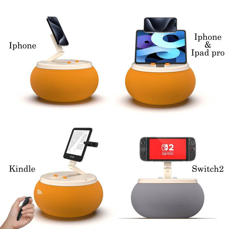 Ganinno Magnetic Kindle Pillow Stand for Bed Reading | Washable Lap Tablet Pillow with Magnetic Adjustable Arm & Storage Compartment with Magnetic Lid | Universal Fit for Kindle, Ipad, Phone & Tablets