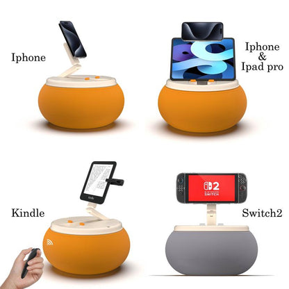 Ganinno Magnetic Kindle Pillow Stand for Bed Reading | Washable Lap Tablet Pillow with Magnetic Adjustable Arm & Storage Compartment with Magnetic Lid | Universal Fit for Kindle, Ipad, Phone & Tablets