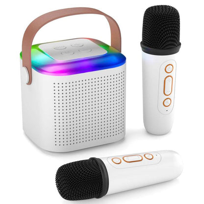 Wireless Karaoke Speaker with Wireless Microphone, Portable Wireless Bluetooth Speaker with LED Ambient Light for Home Party Birthday, Gift