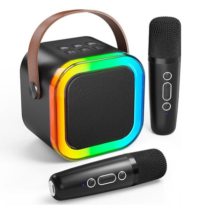 HITOZON Portable Wireless Karaoke Speaker with Wireless Microphone,Hifi Stereo Sound KTV Speaker System,Wireless Speaker with RGB LED Lights,Modified Voice,Karaoke Machine for Outdoor,Travel, Best Gift for Home Party,Birthday Gift Speaker Bluetooth Audio